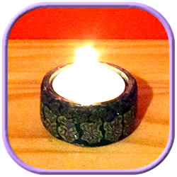 green tealight candle holder