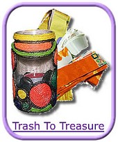 recycled jar and rags