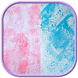 red and blue sponge painting effects