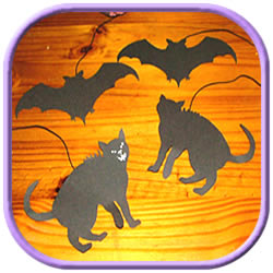 bat and cat Halloween decorations
