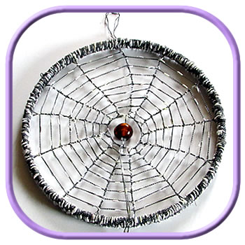 Spider Web Dreamcatcher in grey thread