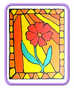 stained glass effect flower painting