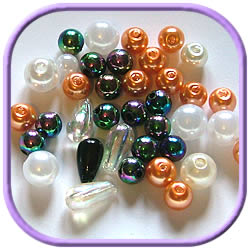 a selection of artificial pearl beads