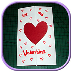 red heart valentine's card