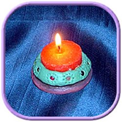 salt dough candle holder with lit candle