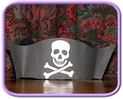 pirate's hat with skull and cross bones
