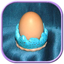 blue salt dough egg cup
